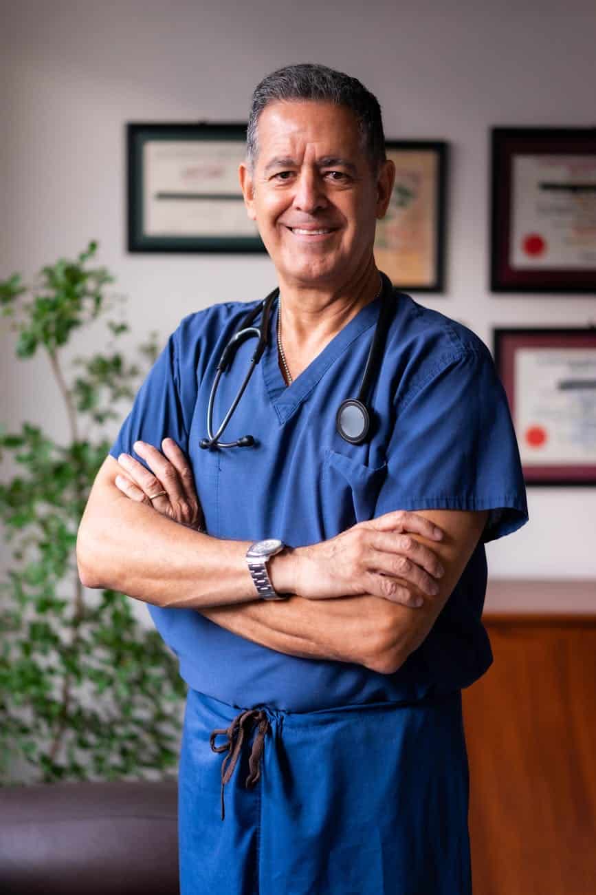 a doctor wearing scrubs